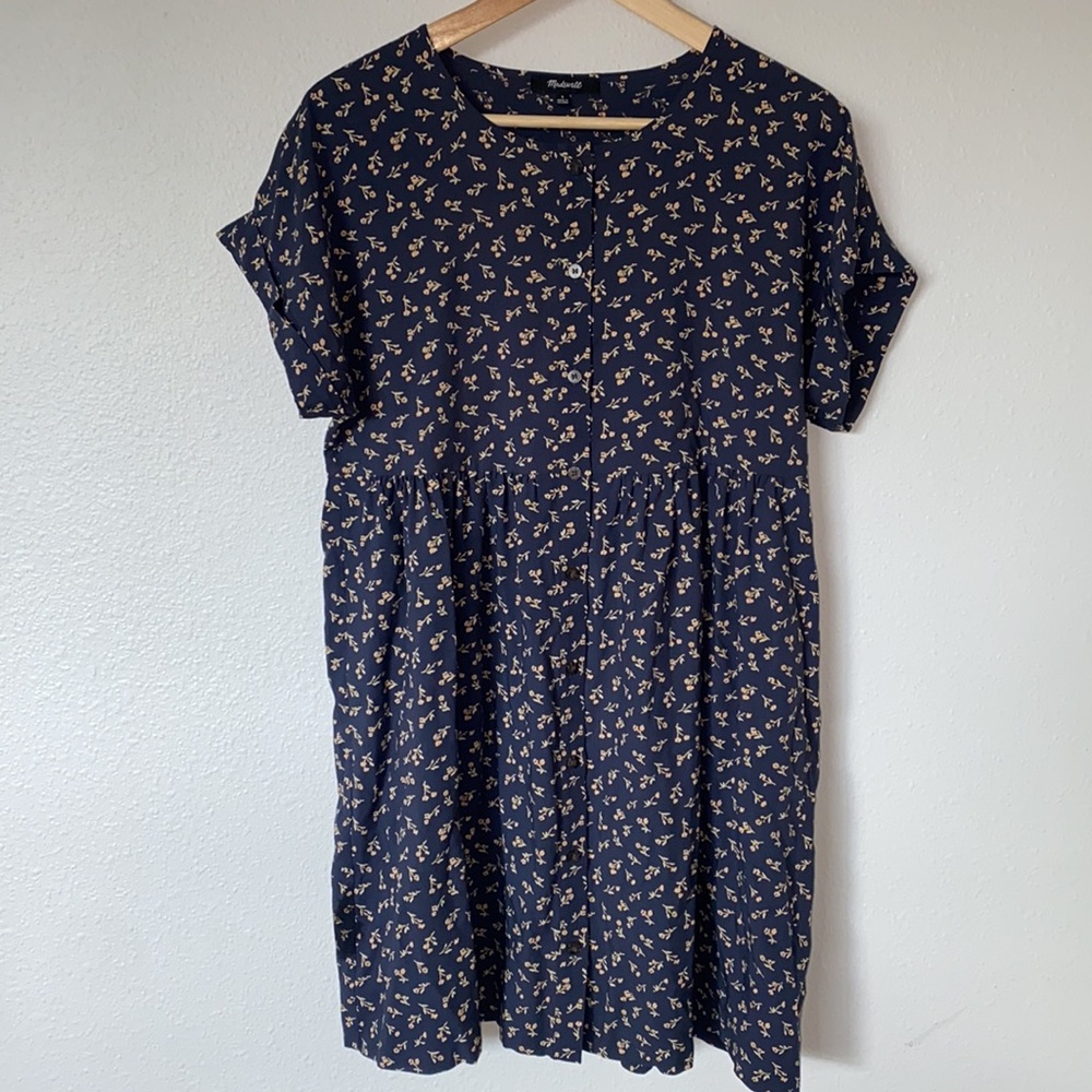 Madewell dress, small, navy floral